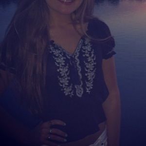 Cute summer navy tassel beachy top